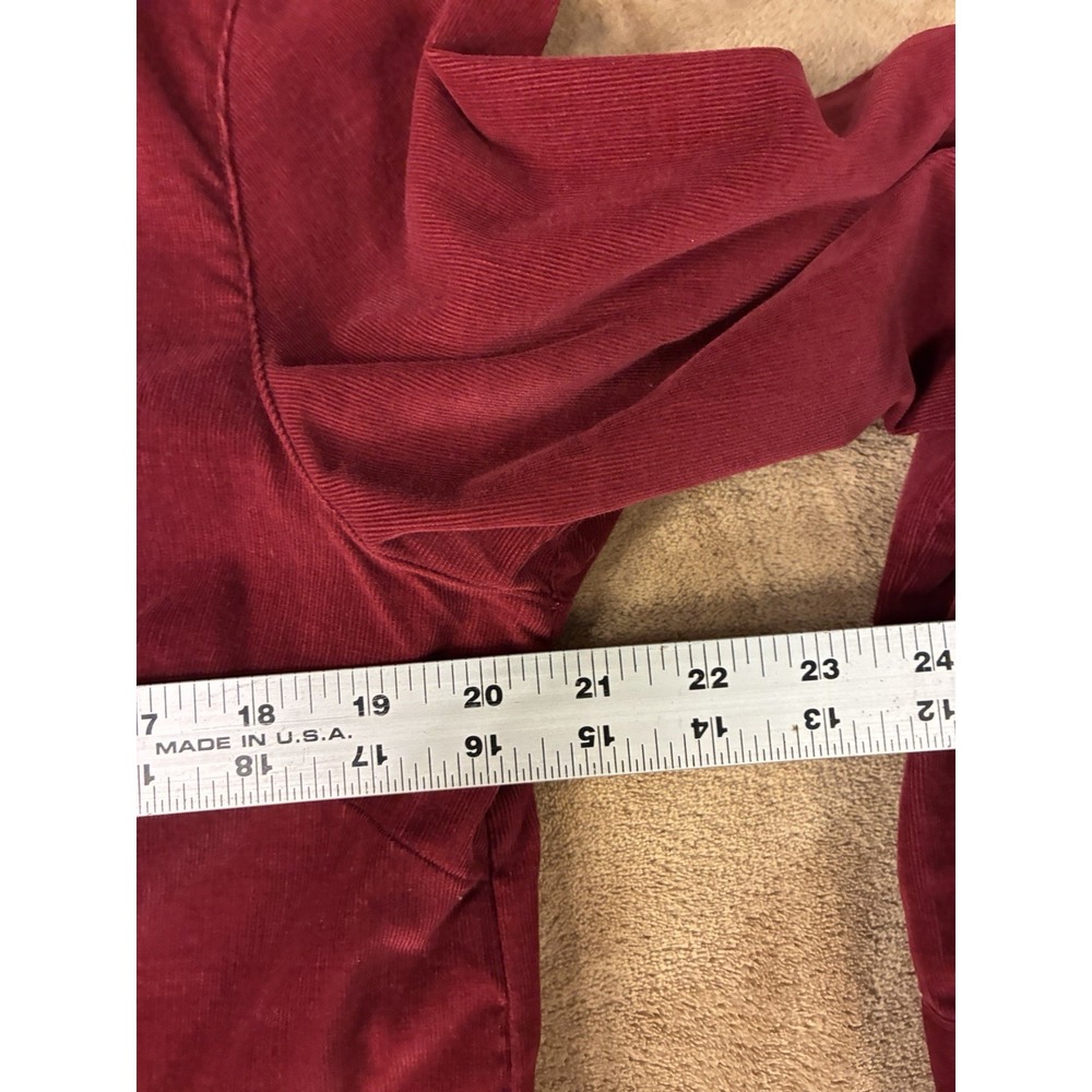 VTG Y2K Womens Burgundy Corduroy Shacket Snap Closure Top Cranberry Red Medium - Picture 5 of 13